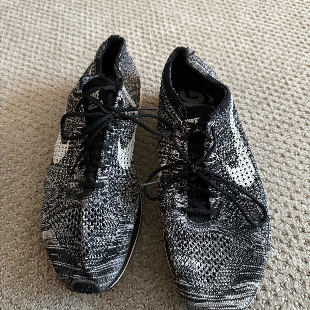 Nike Black and White Flyknit Sneakers - Picture 3 of 5